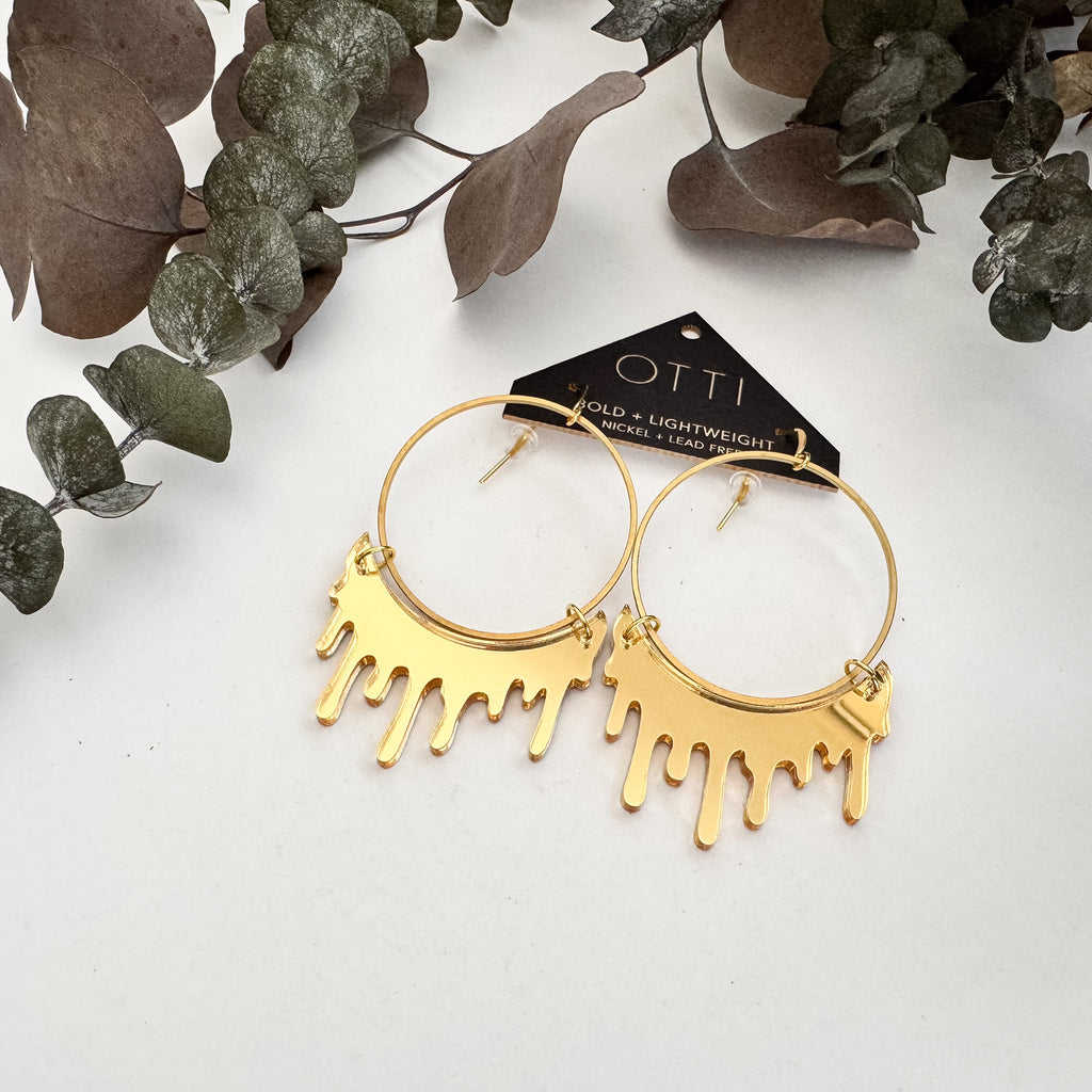 Dripping Slime Acrylic Hoop Earrings, image size:1024x1024