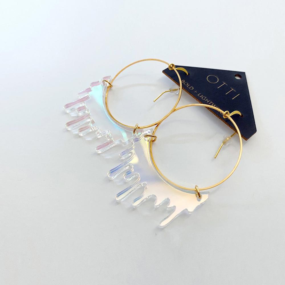 All--Iridescent | Slime Acrylic Hoop Earrings UV